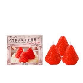 ROXELIS Strawberry-Shaped Candle Set, 3 Pieces