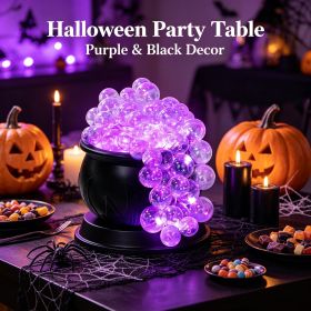 Vintage-Style Witch Themed Halloween Candy Jar, Purple & Black Color Scheme, Desktop Storage Container for Candies