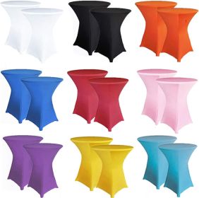 1 Pack Cocktail Table Covers,32"x43" Fitted Spandex Tablecloth,Stretch Round Highboy Tables Cover,Elastic High Top Table Cloths for Outdoor Party