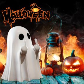 Halloween Ghost Figurine, Spooky Resin Ghost Statue, Cute Ghost Halloween Decoration for Home and Office Desktop Decor Display Ornaments (Color: White Ghost)